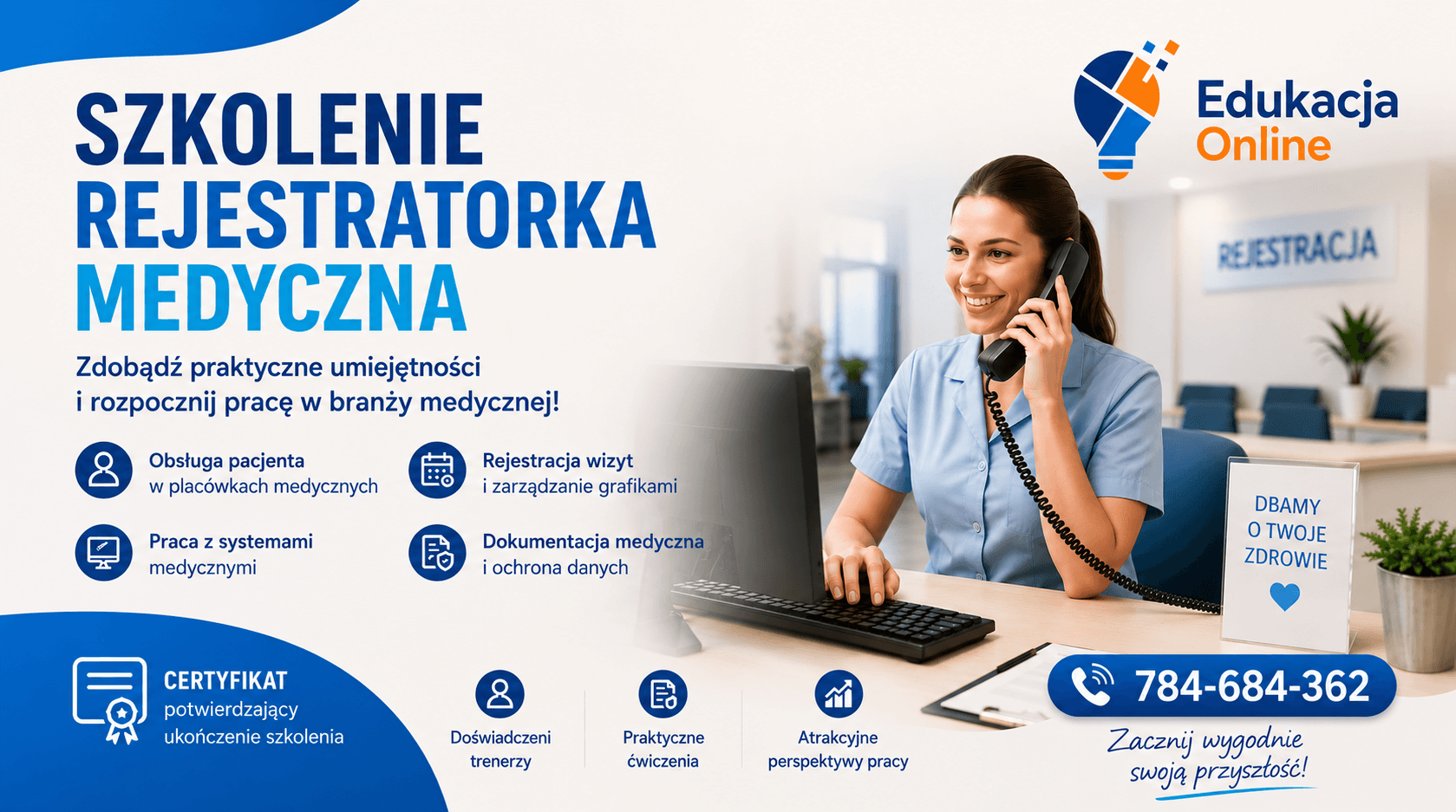 Rejestratorka medyczna z obsługą komputera. PROMOCJA do 09.06.2026r!